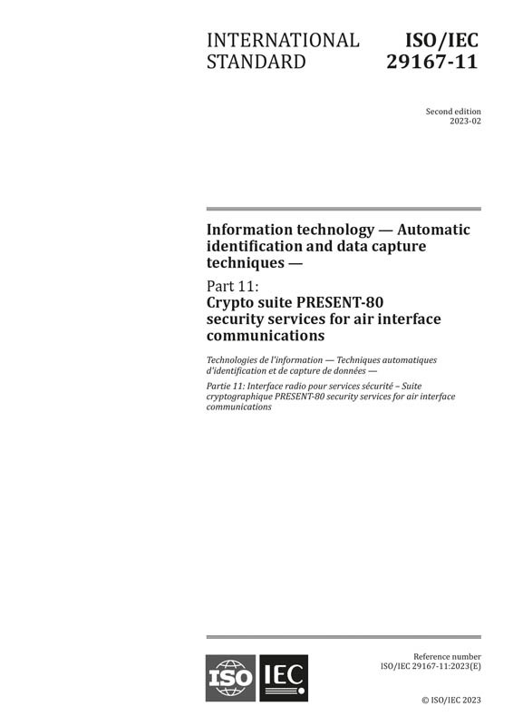 Cover ISO/IEC 29167-11:2023